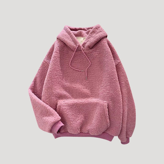 Women’s Oversized Sherpa Fleece Hoodie – Warm Winter Pullover