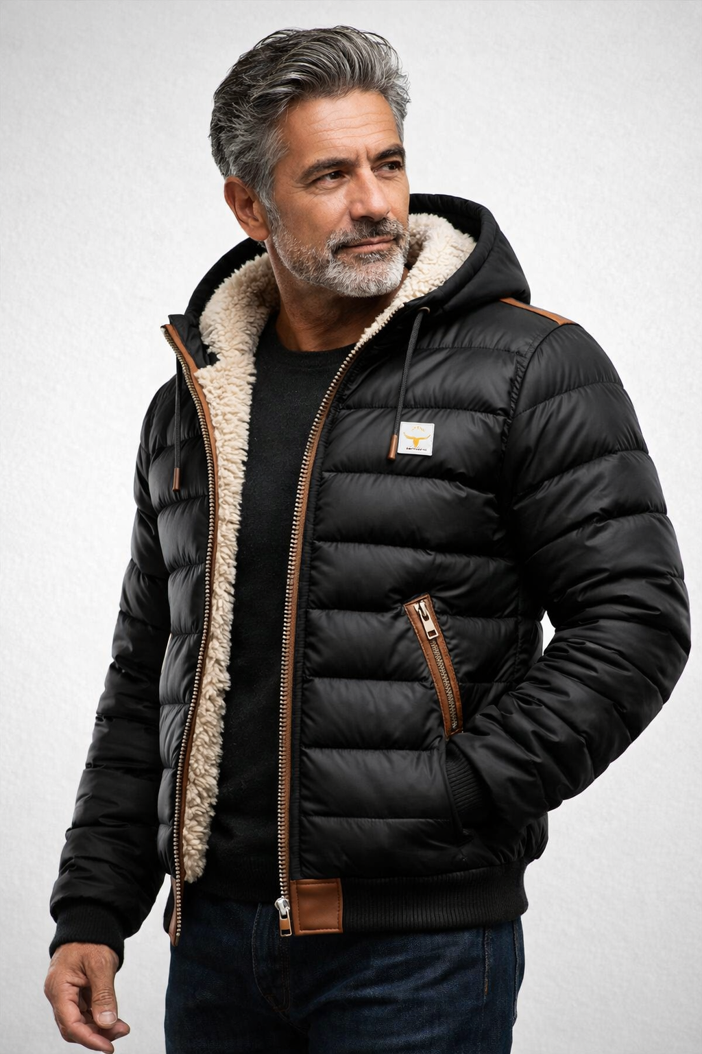 Théo™ | Padded Jacket with Hood & Sherpa Lining