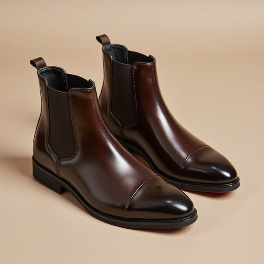 Men’s Faux Leather Chelsea Boots – Classic Slip-On Style