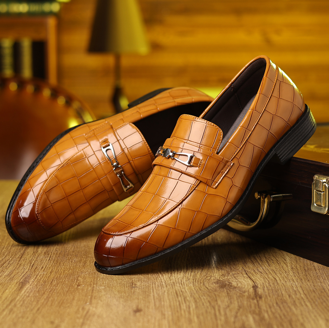 CHIC EMBOSSED SLIP-ONS