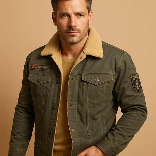 Men's Fleece Motorcycle Jacket with Reinforced Panels | Casual Riding Fit